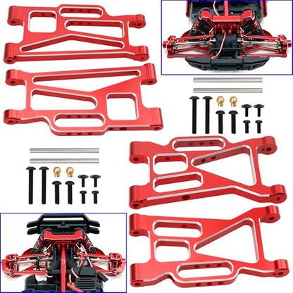 ShareGoo Aluminum Swing Arms & Steering Knuckle Kit & Servo Rod & Shock Tower Compatible with Hyper GO MJX 1/10 10208 Little Monster RC Upgrade Parts
