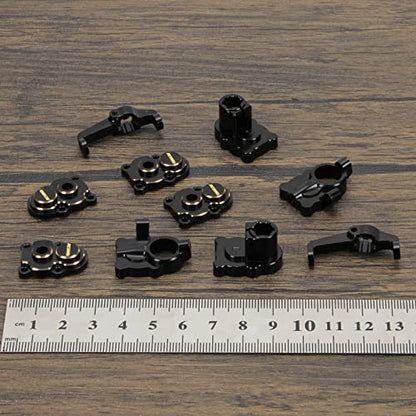 RCAWD for FMS FCX24 1/24 Weighted Upgrades Full Brass Portal Housing Front Rear & C Hub Carrier Parts Total 79g Black