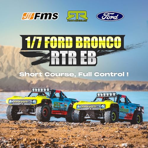BEEZRC FMS 1/7 Brushless Ford Bronco RTR EB,RC Short Course Truck Fast rc up to 80km/h,High Speed RC Off-Road,4x4 RC Truck Hobby RC Waterproof, Remote Control Car for Adults RS, Racing Livery 2024 - color: Livery 2024