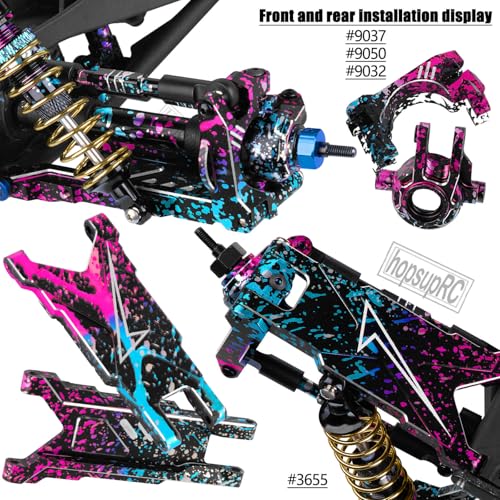 Upgrades Part for 1/10 Slash/Rustler/Stampede/Hoss 4x4 VXL,RC Shock Absorbers&Suspension Arms&Drive Shaft Axles&Steering Knuckle Kit&Shock Tower&Adjustable Links&Steering Block,Colour - color: Colour(parts)