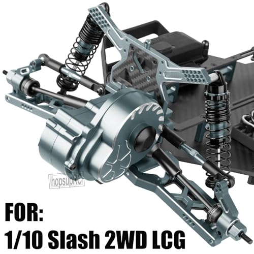 Upgrades Parts for 1/10 Slash 2WD LCG,Carbon Skid Plate&Aluminum RC Shocks&Drive Shaft CVD&A Arms&Steering Block&272R Gearbox&Adjustable Links&Shock Tower&Front Bulkhead,Titanium - color: Titanium(hops Up)
