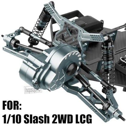 Upgrades Parts for 1/10 Slash 2WD LCG,Carbon Skid Plate&Aluminum RC Shocks&Drive Shaft CVD&A Arms&Steering Block&272R Gearbox&Adjustable Links&Shock Tower&Front Bulkhead,Titanium - color: Titanium(hops Up)