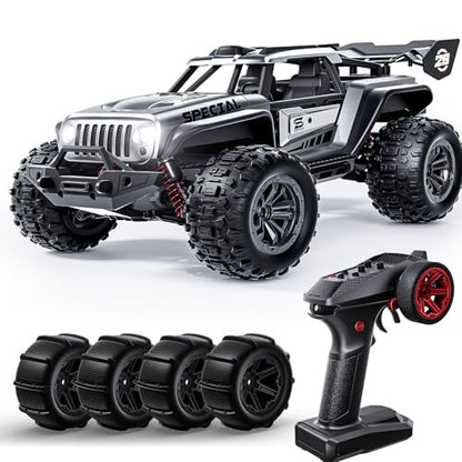 1/14 Remote Control Car, RTR Fast RC Crawler, 40+ MPH, 4WD All Terrain Monster Truck, Waterproof High Speed Racing Cars for Adults, Boys, Top Present for RC Car Lovers, Ages 8+