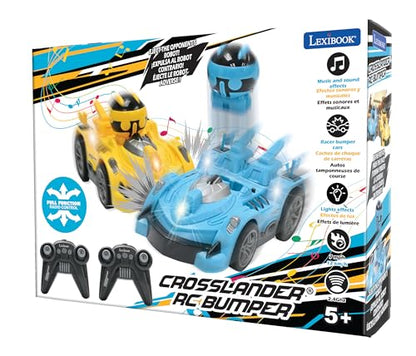 LEXiBOOK, Crosslander RC Bumper Cars, RC2 | Set of 2 cars, Removable characters, Sound & light effects - style: Crosslander RC Bumper
