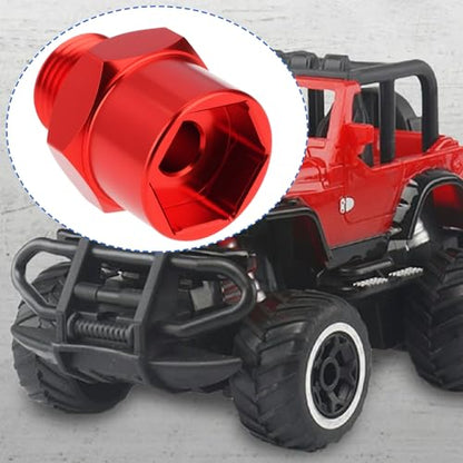 1 Set 12mm to 17mm Wheel Hex Hub Adapter Extension Conversion for 1/10 RC Car Upgrade Parts Red - color: Red