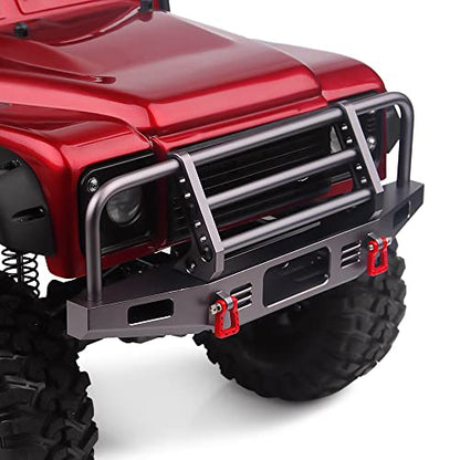 INJORA Adjustable Front Bumper for with Led Light for Axial TRX4 SCX10 SCX10 II 90046 90047 RC Car Upgrade Part(Grey) - color: Grey