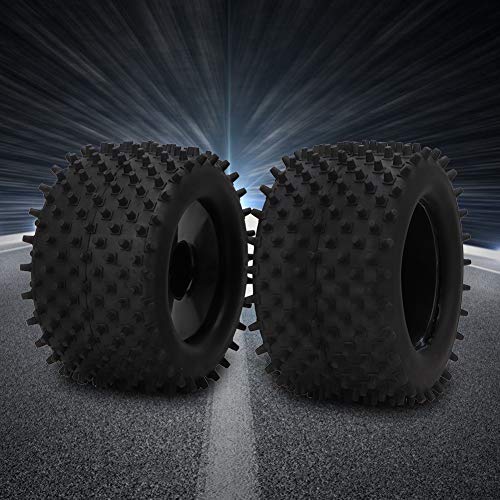 155mm Rubber Tire 82mm Hub Wheel Upgrade Kit, RC Rubber Tire for 1/8 Truck, High - Grip Tread with Nylon Hub and Plastic Rim, Dampening Off - Road Vibration