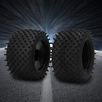 155mm Rubber Tire 82mm Hub Wheel Upgrade Kit, RC Rubber Tire for 1/8 Truck, High - Grip Tread with Nylon Hub and Plastic Rim, Dampening Off - Road Vibration