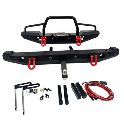 RC car Metal Front/Rear Anti-Collision Bumper for 1/10 Crawler Car TRX-4 Axial SCX10ii 90046 With Light