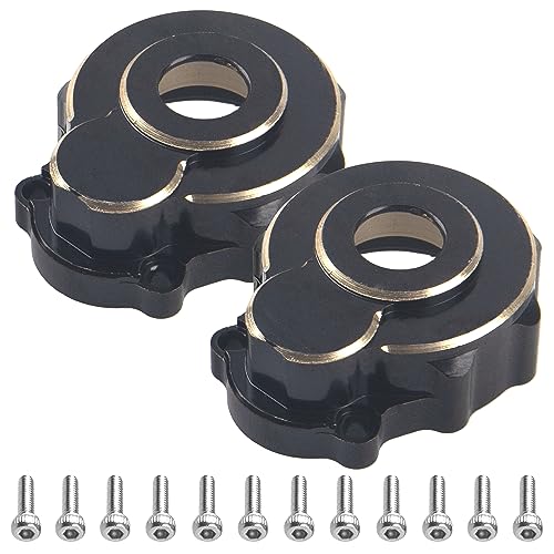 1Pair ShareGoo Brass Steering Knuckle Portal Cover Steering Carrier Counterweight Compatible with Traxxas TRX4 1/10 RC Crawler Car (Black)