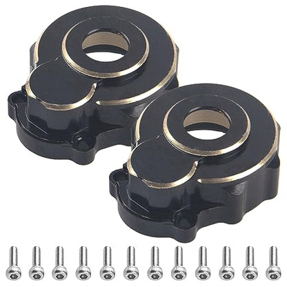 1Pair ShareGoo Brass Steering Knuckle Portal Cover Steering Carrier Counterweight Compatible with Traxxas TRX4 1/10 RC Crawler Car (Black)
