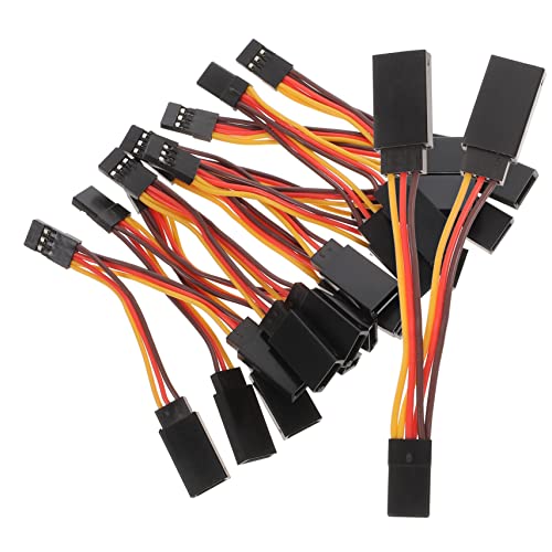 ibasenice 10pcs Extension Cable for Rc Car Helicopter and Plane Flexible Design Male to Female Connection for Dual Receiver Setup Sturdy and Lightweight Cables