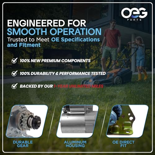 OEG Parts New Starter Compatible with Briggs V Twin Cylinder HD 108mm OAL 14HP 16HP 18 HP 1996-1998 399928, 498148, 495100, SBS0009, 41022010, 41022010R