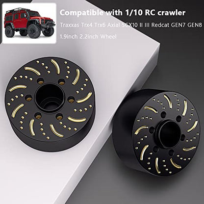 GLOBACT 1/10 Brass Wheel Weights Extended Hex Hub for TRX4 TRX6 SCX10-18mm | Fits 1.9" 2.2" RC Wheel, 545g Counterweight - size: 18.5mm