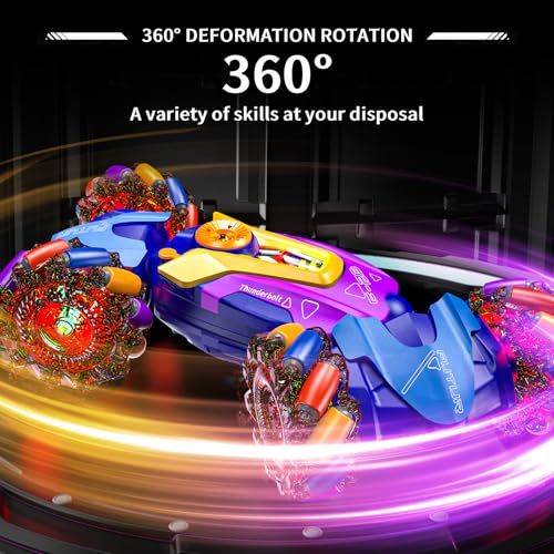 Gesture Sensing RC Stunt Car,Remote Control Car Toys for Ages 5-7-13,with Lights Music Spray,4WD 360° Spins All Terrains Kids Toys RC Cars,3-6 Year Old Boy Birthday Gift & 3-12 Best Gift for Kids - style: armor