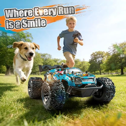 Remote Control Car for Kids, All-Terrain Remote Control Truck for Boys, Rechargeable Rc Truck, 1:20, 20KM/H, 2.4GHZ, Speed Friendly, Sturdy, Ideal Gift for Christmas, Birthday, Kids, Beginner (Blue) - color: Blue