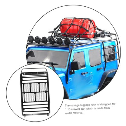 Black Car Roof Luggage Rack Standard Black Shelf Bracket for Rc Crawler Storage - size: 22.8X14.1cm