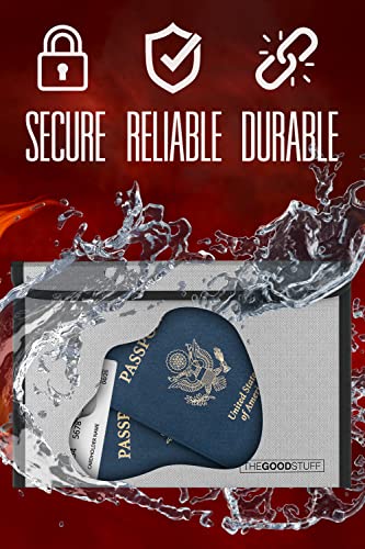 Fireproof Cash Envelope - Fast, Compact Protection for Valuables | 8 x 5 Inch, 2000°F Rated - Zippered Water-Resistant Pouch Keeps Cash, Passports, Jewellery and Small Documents Together - style: Travel Wallet