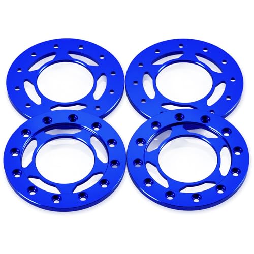 4PCS Aluminum 1.55" Beadlock Wheel Replacement Ring for AXIAL UTB18 D90 TF2 CC01 AX90069 MST JIMNY 1/10 RC Crawler Trail Truck Car (Blue) - color: Blue