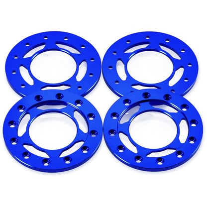 4PCS Aluminum 1.55" Beadlock Wheel Replacement Ring for AXIAL UTB18 D90 TF2 CC01 AX90069 MST JIMNY 1/10 RC Crawler Trail Truck Car (Blue) - color: Blue