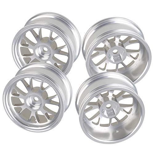 Mxfans 4PCS RC Silver Y-Shape Wheel Rim Aluminum Alloy Upgrade 52mm Diameter Wheel Rim RC 1/10 On-Road Car & Drift Car