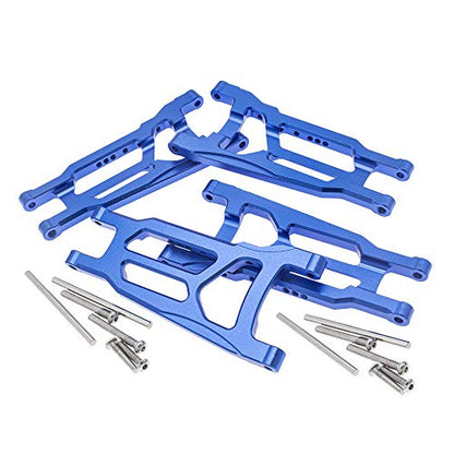 4-Pack Alloy Front&Rear Suspension Arms for Traxxas 1/10 4X4 Slash, Stampede, Rustler 4WD VXL-Replaces Part 3655 - color: Nave Blue