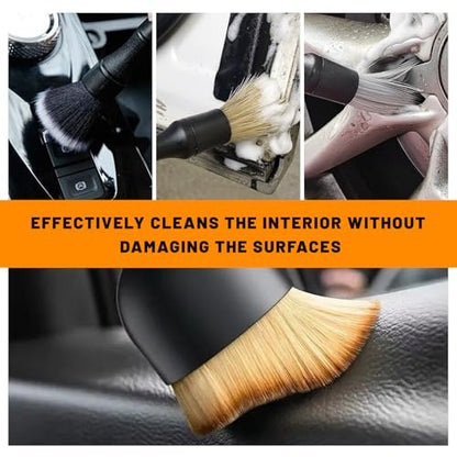 5PCS Car Detailing Brush Kit, Auto Cleaning Kit Includes 2 Vent Cleaners & 3 Ultra Soft No Scratch Boar Hair Brushes, Multi-Use Interior & Exterior Detailing Brush for Most Cars (Style A) - color: 5 PCS, Style A