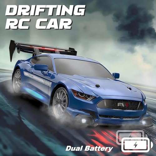 RC Drift Car for Kids, 1:24 Scale Remote Control Car with 2.4GHz Controller, LED Lights, High Speed Racing Toy Car, Easy to Control Drift Vehicle Gift for Boys Girls - size: 1:24 OceanDepth