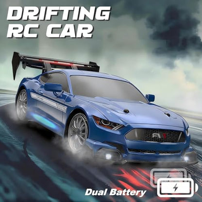 RC Drift Car for Kids, 1:24 Scale Remote Control Car with 2.4GHz Controller, LED Lights, High Speed Racing Toy Car, Easy to Control Drift Vehicle Gift for Boys Girls - size: 1:24 OceanDepth