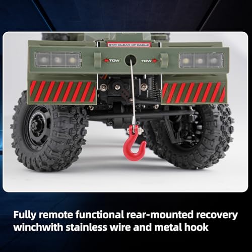 1/18 CR18P Terranaut 8x8 RC Crawler, 8WD Rock Truck with Active-AWS All-Wheel Steering, 2-Speed Transmission, Remote Winch & Portal Axles, Metal Gears Off-Road RC Car for Adults Collectors (Green) - color: Green