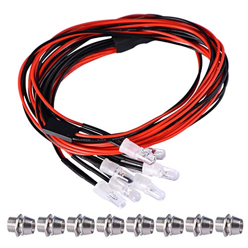 RC Scale Crawler Led Light Kit, RC SC Car Headlights and Taillight Combo for 1/10 Slash RC Truck SCX10 GEN7 Crawler, 1-Set
