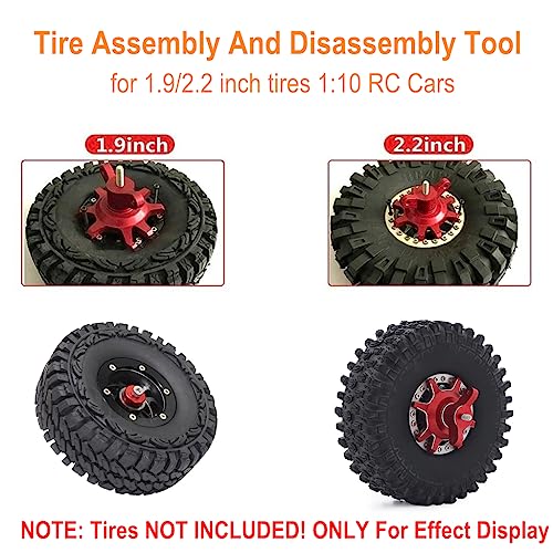 KingVal RC Tire Clamp Tyre Wheel Assembly and Disassembly Tool for 1/10 RC Car 1.9'' 2.2'' Beadlock Wheels Hub Tire (Black) - color: Black
