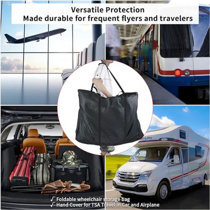 Rollator Travel Bag - Waterproof Wheelchair Bag for Folding Walker Compact Wheelchair Transport Chair Portable Large Duffel Bag Carry Case for Car and Airplane TSA Traveling,45" Lx15"Wx39"H | Large Duffel Bag Carry Case for Car and Airplane Traveling, for