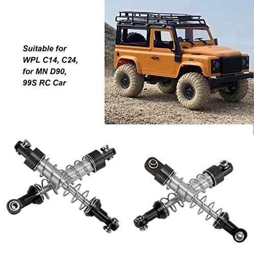 OUKENS RC Shock Absorber Set, 4Pcs Metal Black Adjustable Oil Shocks for 1/18 1/16 RC Crawler, Compatible with TRX4M, WPL C14 C24, MN D90, Axial Capra Upgrade Parts - color: Black