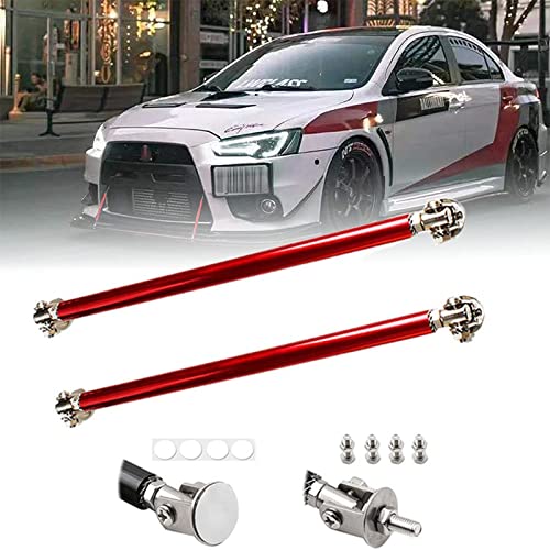 2PCS Front Bumper Lip Splitter Strut Rod Tie Bars Support Rod Adjustable Compatible with Most Vehicles 3''-8'' (Red, 10CM/3.9 inch) - size: 10CM/3.9 inch, style: Red