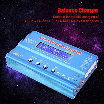 RC Charger,B6 80W Digital LCD Balance Charger Discharger Parallel Charging Board for LLiPo NiMH RC Battery(Without Plug)