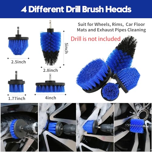 Qydipclin 37Pcs Car Detailing Kit, Car Detailing Brush Set, Car Wash Cleaning Kit, Car Detailing Brushes, Professional Car Care Kit for Interior Exterior Wheels, Blue - size: 37pcs