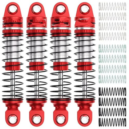 RC Car Shock Absorbers Compatible with TRX4M 1/18 RC Crawler Car Upgrade Parts Replacement Accessories 4PCS 52mm Aluminum Front Rear Shocks Absorbers(Red) - color: Red