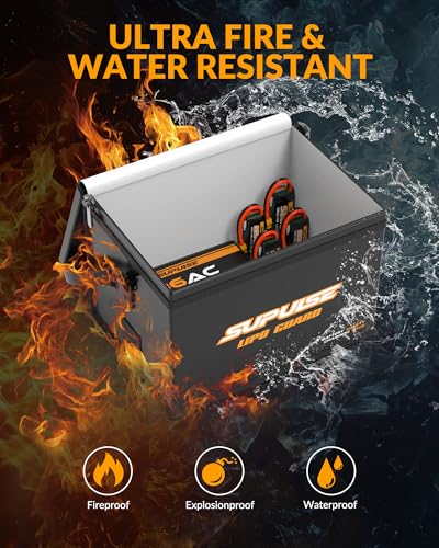 Fireproof Explosionproof Large Capacity Bag | Lipo Battery Bag for Charging Battery and Storage Guard Pouch Double Zipper Detachable Adjustable Shoulder Strap - size: big