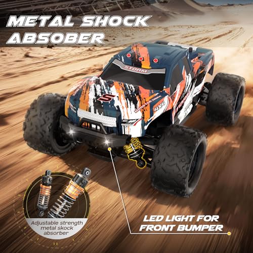 YESHIN 1:18 Scale All Terrain RC Car, 40 KPH High Speed 4WD Electric Vehicle with 2.4 GHz Remote Control, 4X4 Waterproof Off-Road Truck with Two Rechargeable Batteries Two Shells