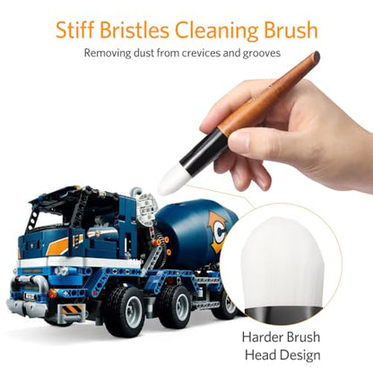 DIYESMART 2pcs Cleaning Brush Kit with Wooden Handle, Model Dusting Brush Kit for Figures, Statues,Models, Craft