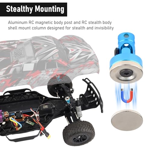 Hobbypark Alloy Magnetic Stealth Invisible Body Post Mount Shell for Drift RC Touring Car (Pack of 4)