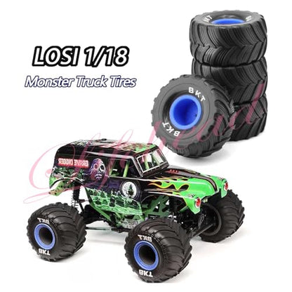 Lifehead 1/16 RC Monster Truck Snow Sand Tires for 1/12 1/14 1/16 RC Off Road Monster Truck TRAXXAS E-REVO SUMMIT Tamiya Losi HBX 16889 S1601/12mm Hex/OD 100mm - color: Blue