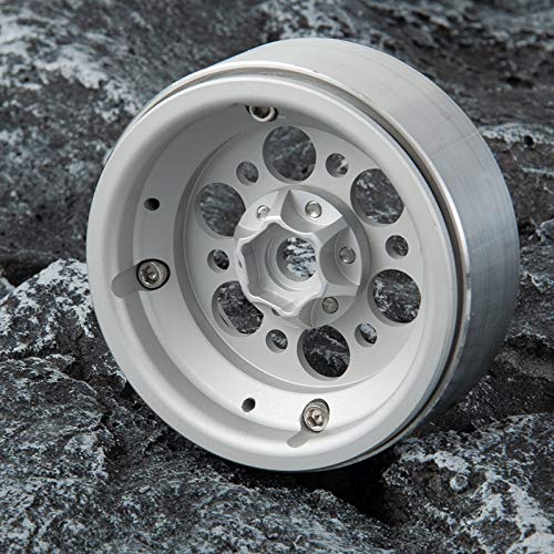 Aluminum Alloy 2.2" Beadlock Wheels Rims for 1/10th Scale RC Crawler Car -Pack of 4pcs (Silver)