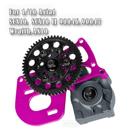 Transmission Gearbox Upgrades Part for 1/10 SCX10, SCX10 II 90046,90047,AX10 RC Crawler Truck,Aluminum Center Transmission Gearbox Hops up,Pink&Titanium - color: Pink&titanium for Upgrades