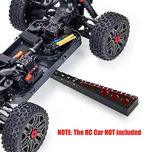RC Model Car Adjustment Ruler Height Droop Gauge Adjuster Ruler Measuring Tool for 1/10 1/14 1/16 RC On Road Touring Drift car (Red) - color: Red