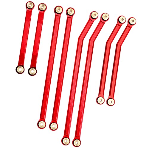 High Clearance Front Links Set for Axial SCX24 Gladiator AXI00005, 8PCS (Red) - color: Red