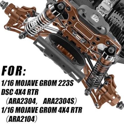 Upgrade Parts for 1/16 Mojave GROM 223S DSC 4X4 RTR,RC Shock& Arms&Drive Shaft CVD&Steering Knuckle Kit&Shock Tower&Adjustable Links&Steering Block&RC Gearbox&Sway Bar Kit,Bronze - color: Bronze(for 1/16)