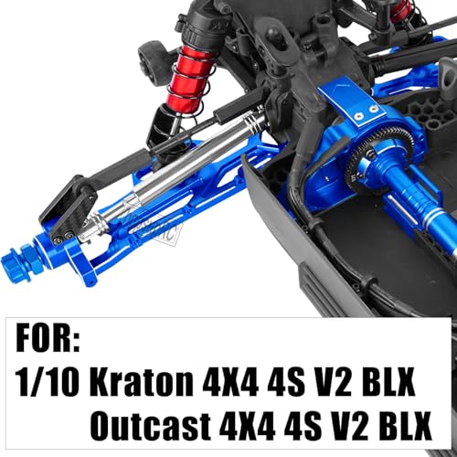 RC Suspension Arms Set&Steering Block Knuckles&Drive Shaft Axles Upgrades Part for 1/10 Kraton Outcast 4S V2 BLX,CVD Driveshafts Suspension Arms Hubs Caster Blocks.Navy Blue(Only Fit V2) - color: Navy Blue(2pcs)