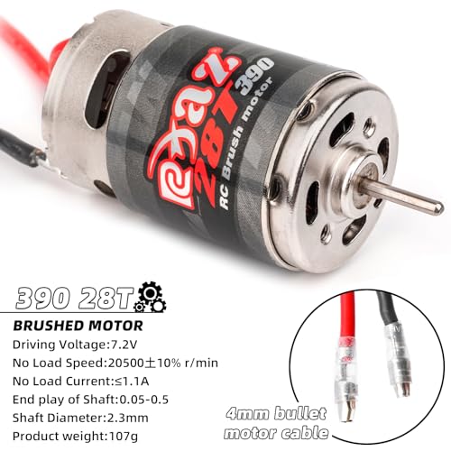 Brushed Power Combo 390 28T Motor 60/320A ESC BEC 6V/2A Splash-Proof for 1/10 1/16 1/18 RC Buggy Car Traxxas LaTrax Teton Rally Desert Prerunner Losi Mini-T 2.0 LMT 4WD, RC Drift Buggy Truck Car - size: 390 28T
